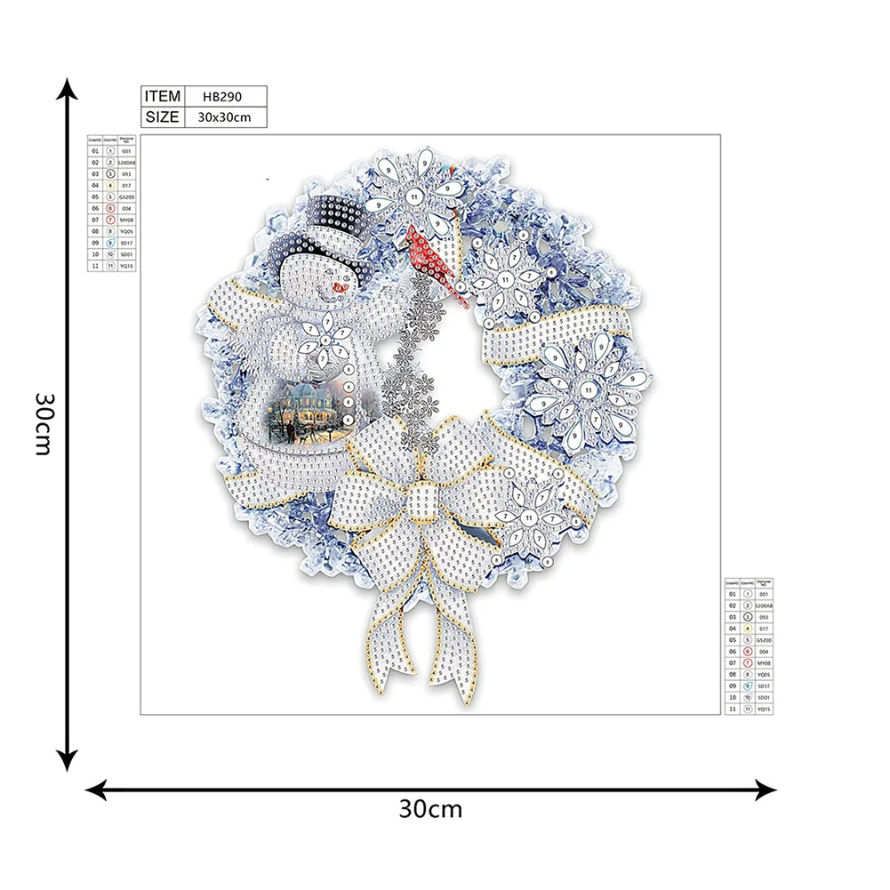 Diamond Painting Kit " Strass Winterkranz "! 30 x 30 cm!