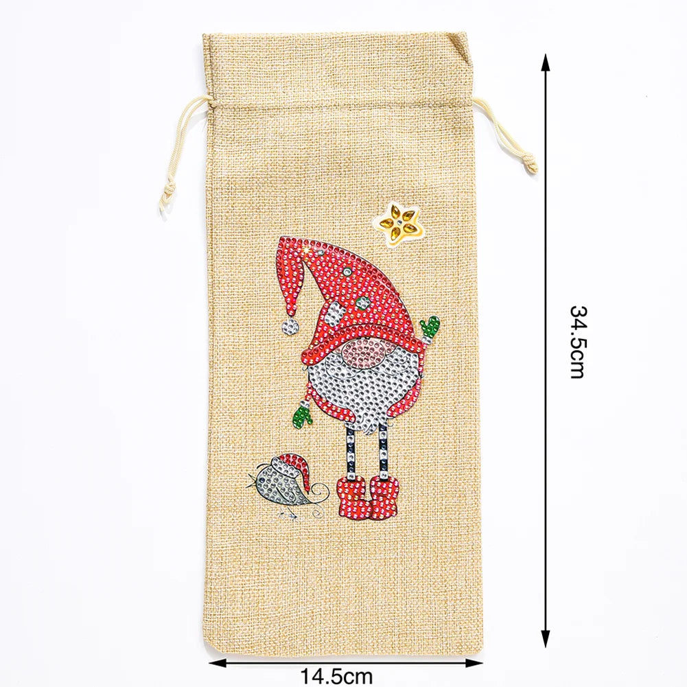 Diamond Painting Flaschen Geschenktasche Kit " Weihnachtswichtel "!