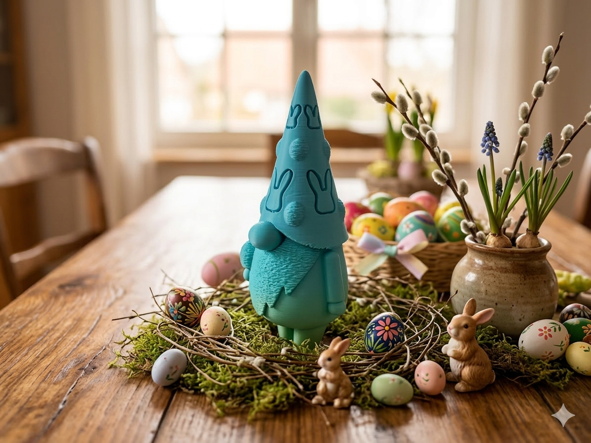 Oster Wichtel Egg-bert 3D Druck - Detailansicht Hasen-Motiv 10x4,5x4cm