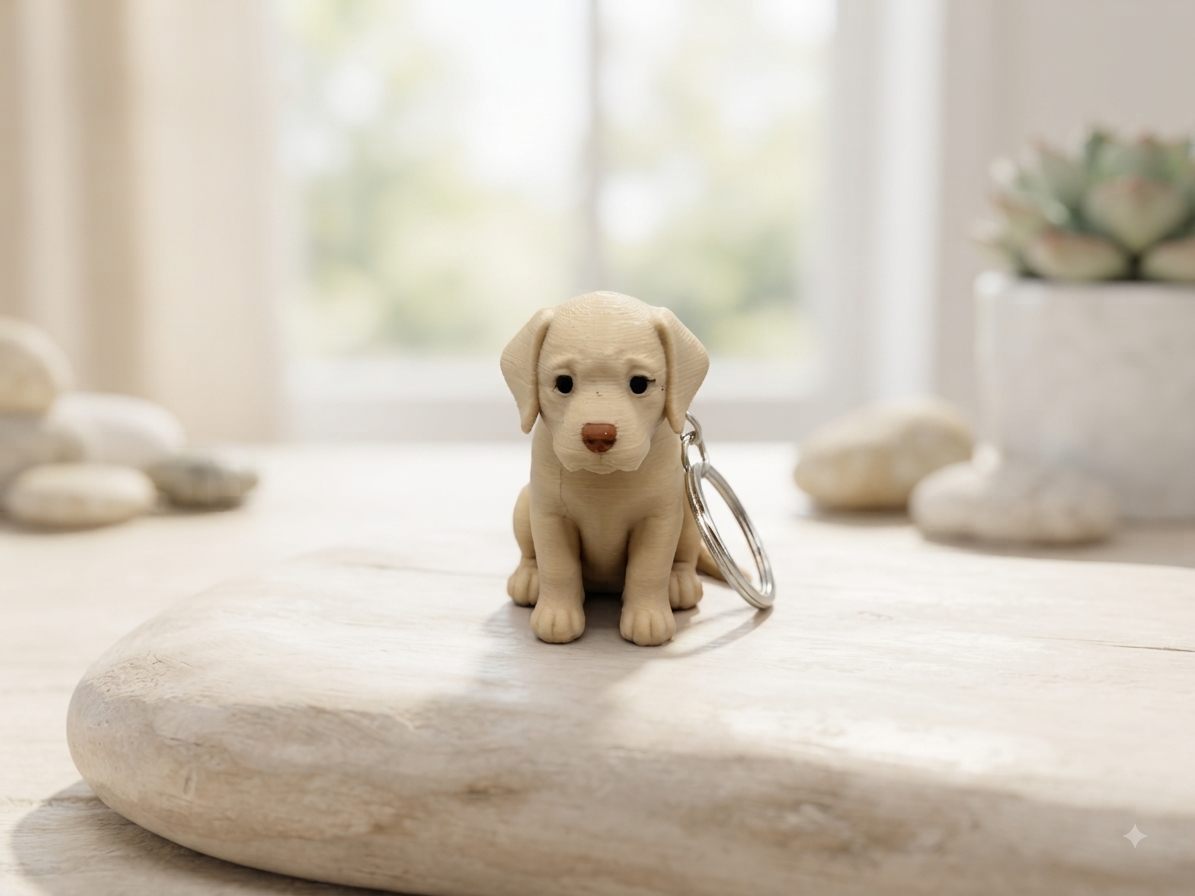 3D Druck Schlüsselanhänger Labrador Hund PLA Anhänger mit Metallring