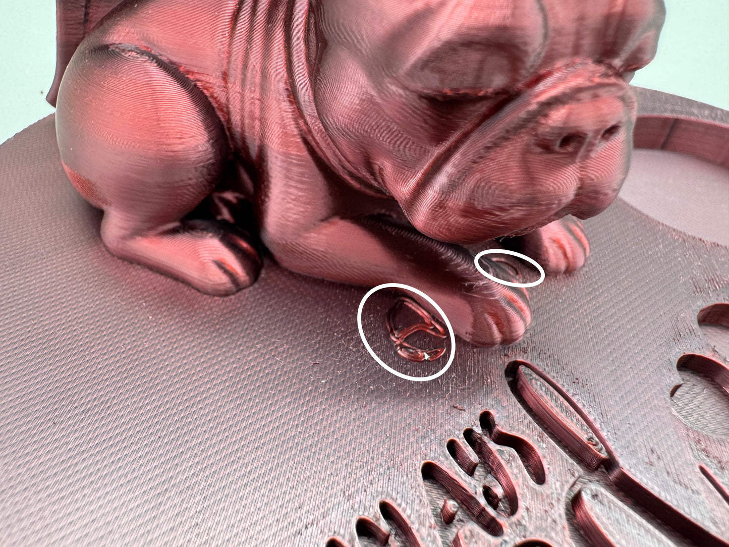 B-Ware Druckfehler Stützenrückstände Gedenkstätte Bulldogge, Sale 3D-Druck von fks-design