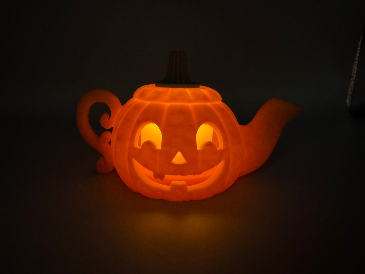 3D Druck LED Teelichthalter Halloween Kürbis Teekanne Herbst Deko PLA