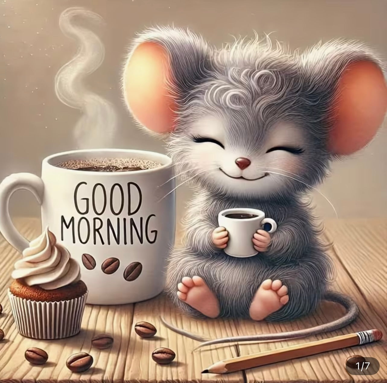 Diamond Painting Kit " Kaffe Maus "! 40 x 40 cm!