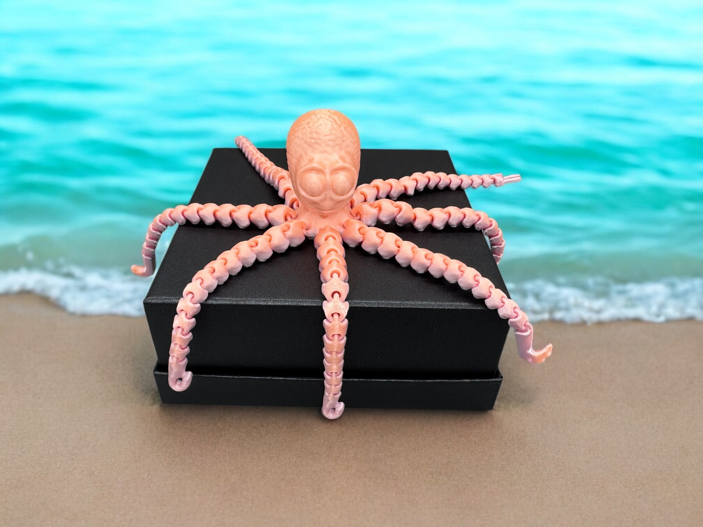 Flexi Oktopus Detailansicht bewegliche Tentakel 3D-Druck Fidget Toy - fks-design