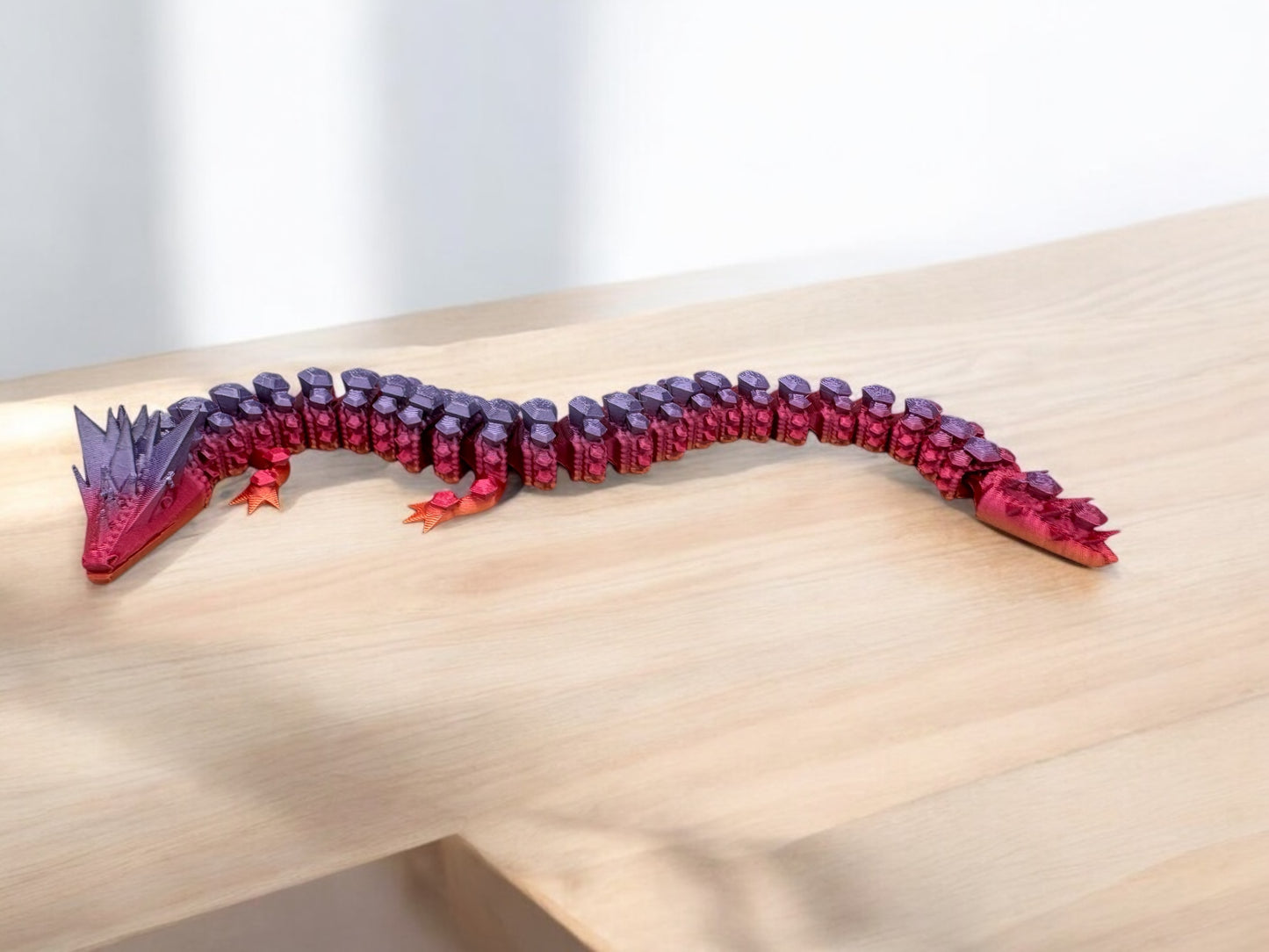 Flexi Drache Detailansicht bewegliche Gelenke 3D-Druck Fidget Toy - fks-design