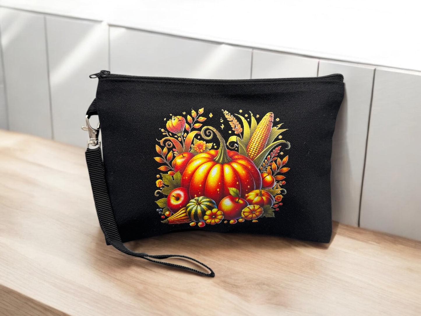 Bedruckte Stofftasche " Kürbis Idylle " mit abnehmbarer Handschlaufe!