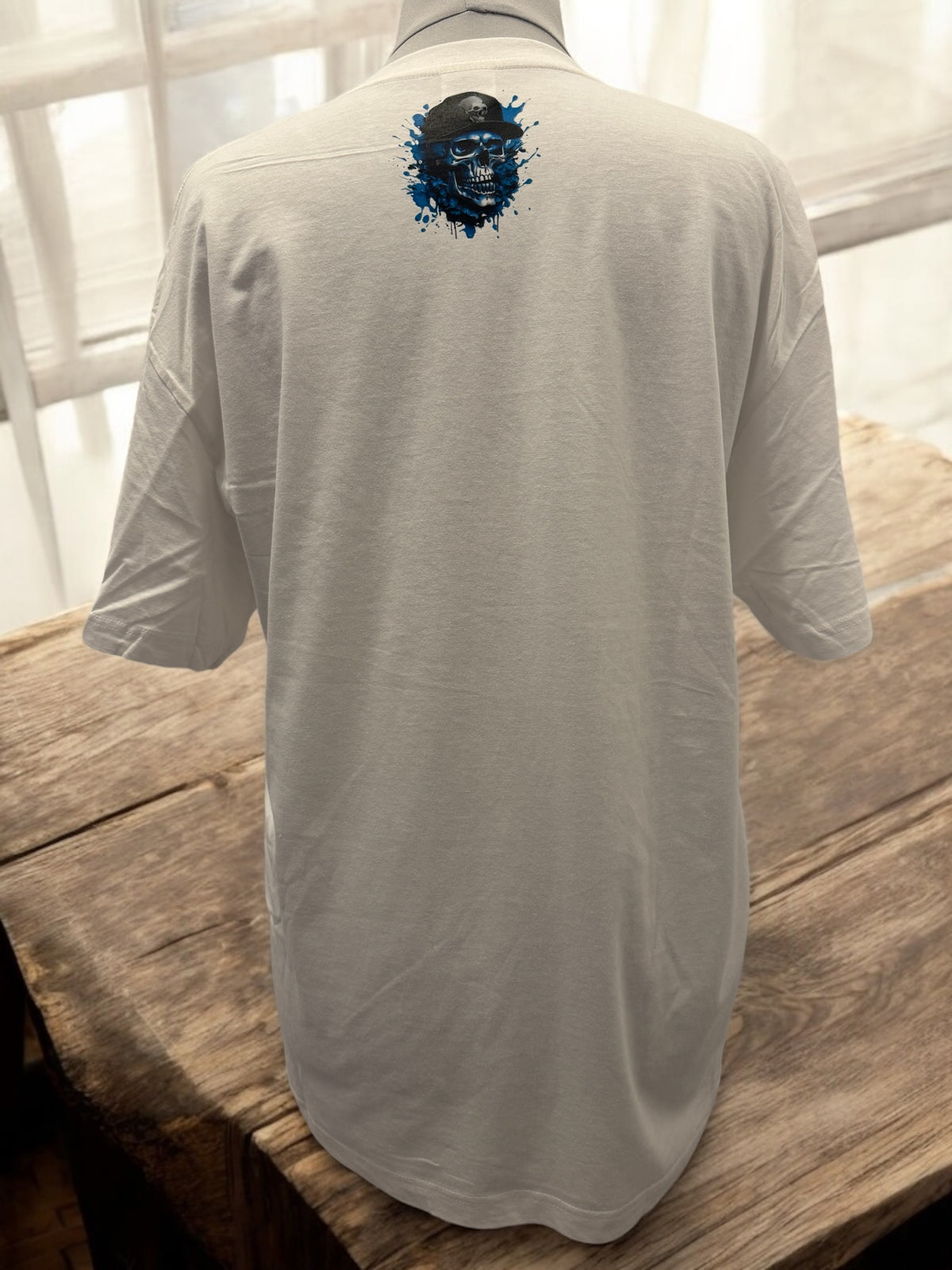 Unisex T-Shirt Skull mit Kappe Gothic Totenkopf Motiv-Shirt Rückseite von fks-design
