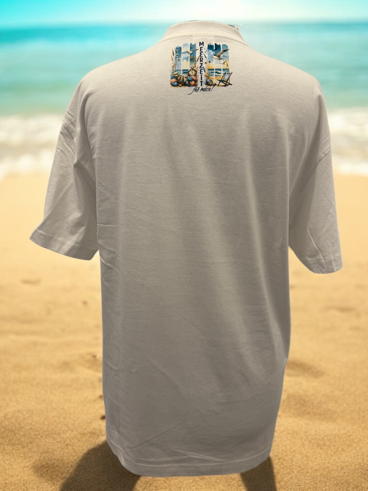 Unisex T-Shirt Meerzeit sommerliches Meer Motiv-Shirt Rückseite von fks-design