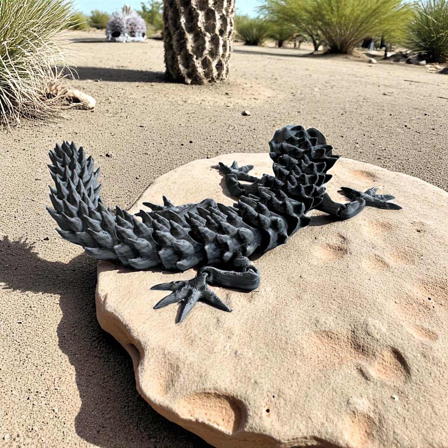 Flexi Eidechse Seitenansicht 3D gedruckt PLA Reptil Deko - fks-design