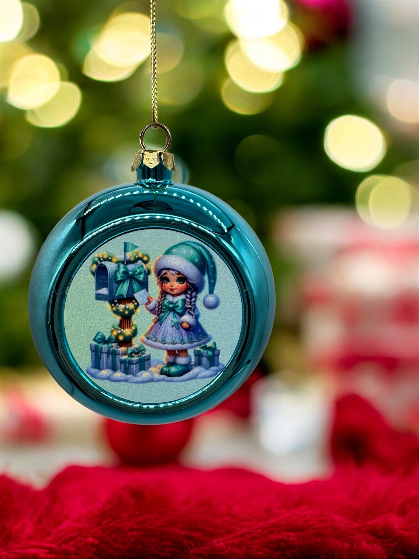 Kunststoff Weihnachtskugel " Weihnachtspost Gnomeline "!