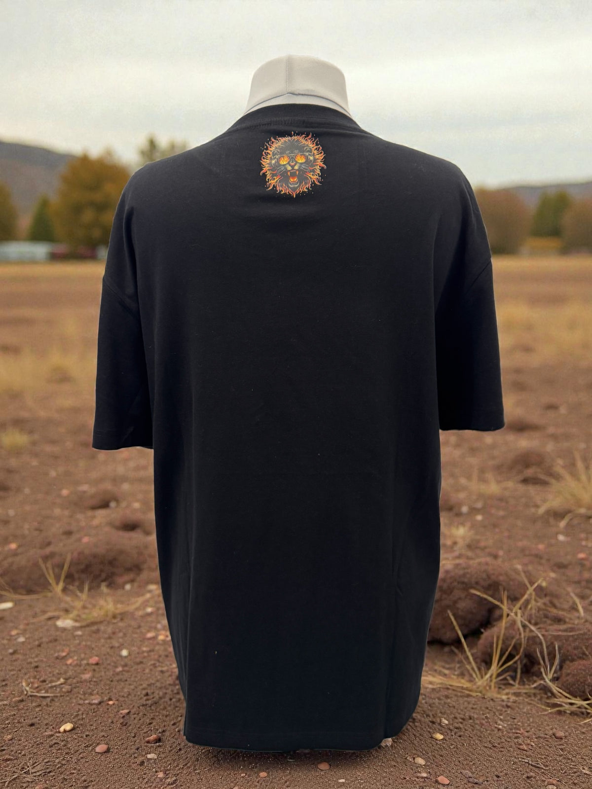 Unisex T-Shirt Fire Lion feuriges Löwen Motiv-Shirt Rückseite von fks-design