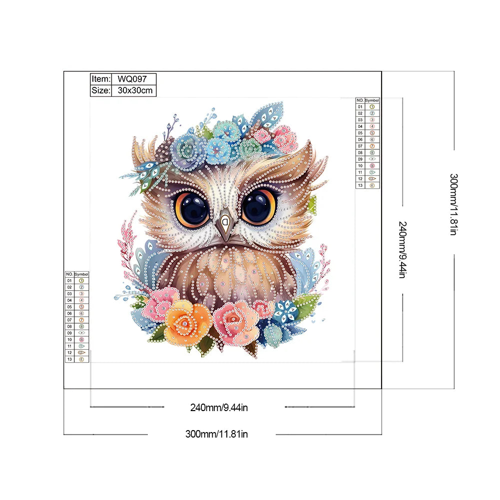 Diamond Painting Kit " Strass Eule "! 30 x 30 cm!