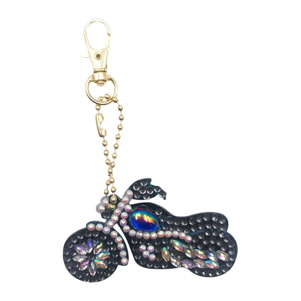 Diamond Painting Schlüsselanhänger Kit Motorrad 5D Bastelset mit Straßsteinen von fks-design