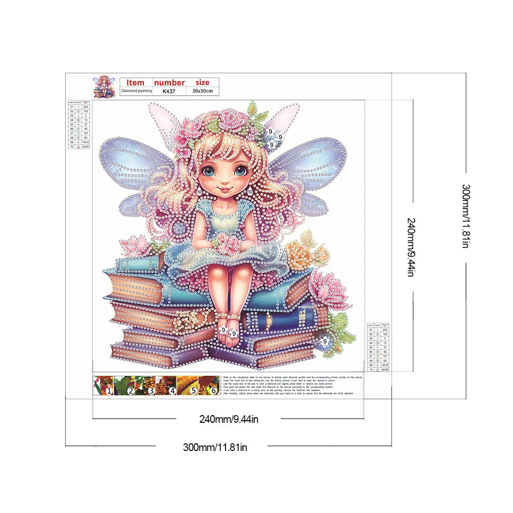 Diamond Painting Kit " Strass Buch Fee "! 30 x 30 cm!