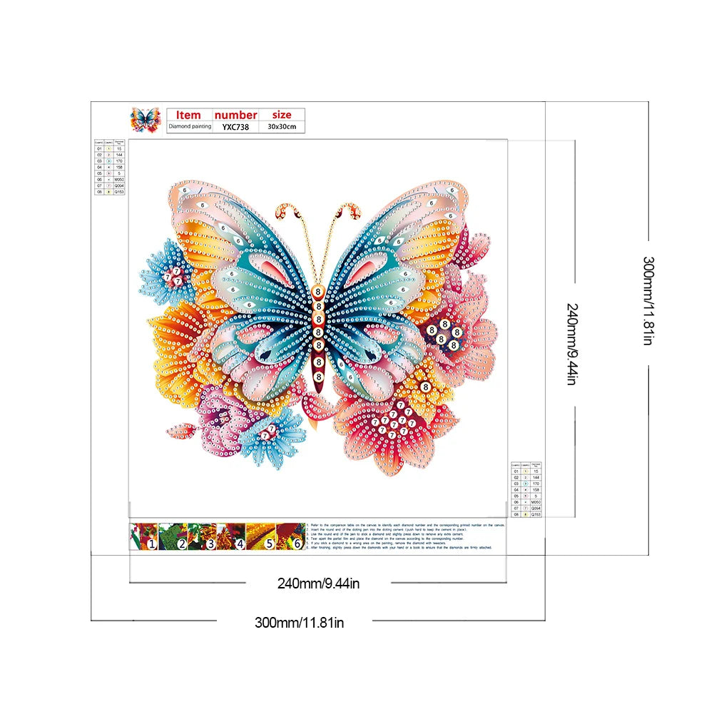 Diamond Painting Kit " Strass Schmetterling "! 30 x 30 cm!