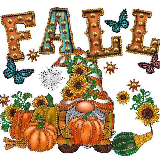 Diamond Painting Kit " Strass Herbstlicher Gnom "! 30 x 30 cm!