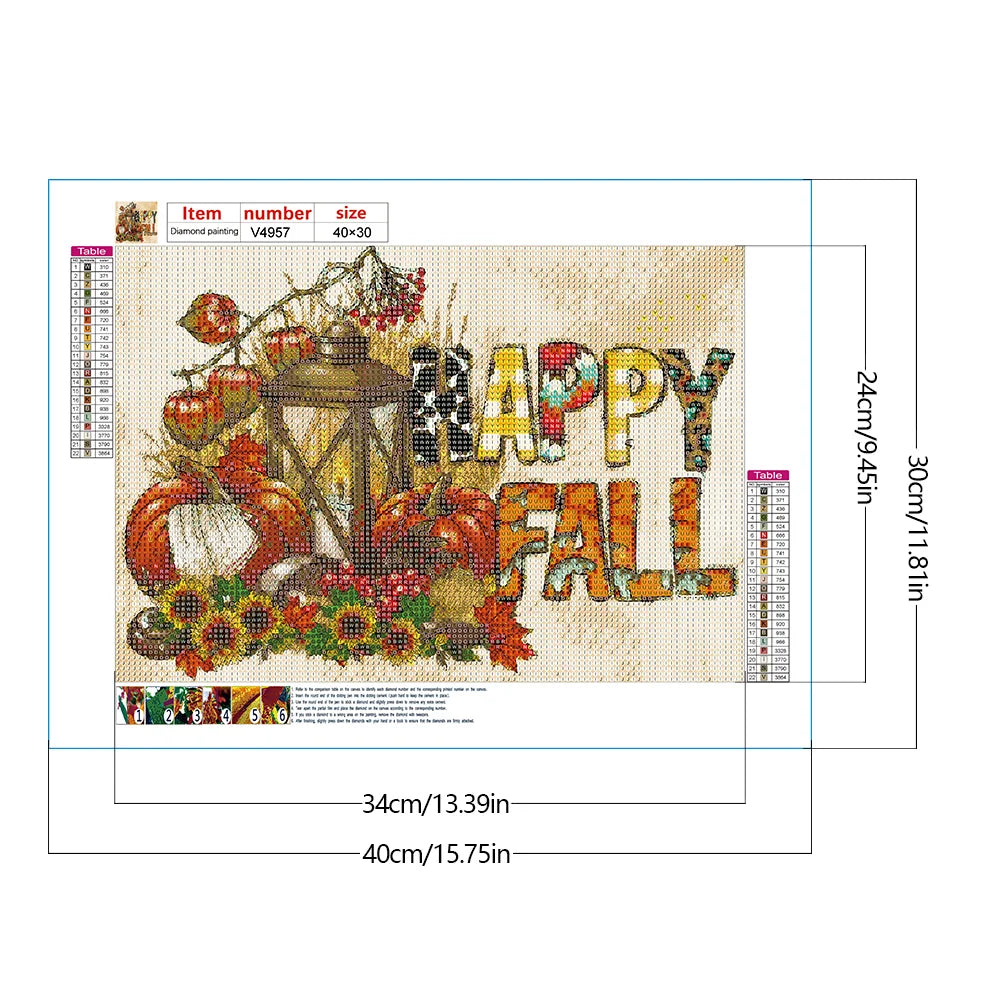 Diamond Painting Kit " Happy Fall "! 30 x 40 cm!