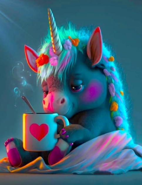 Diamond Painting Kit " Herziges Einhorn "! 30 x 40 cm!