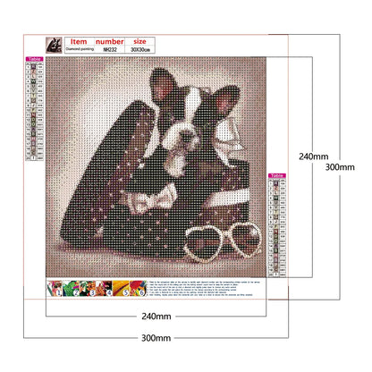 Diamond Painting Kit " Hunde Welpe in Box "! 30 x 30 cm!