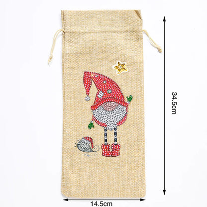 Diamond Painting Flaschen Geschenktasche Kit  " Weihnachtswichtel "!