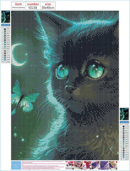 Diamond Painting Kit " Schwarze Katze "! 30 x 40 cm!