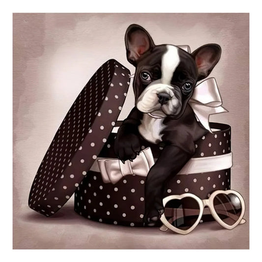 Diamond Painting Kit " Hunde Welpe in Box "! 30 x 30 cm!