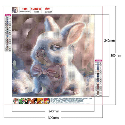 Diamond Painting Kit " Hase mit Schleife "! 30 x 30 cm!