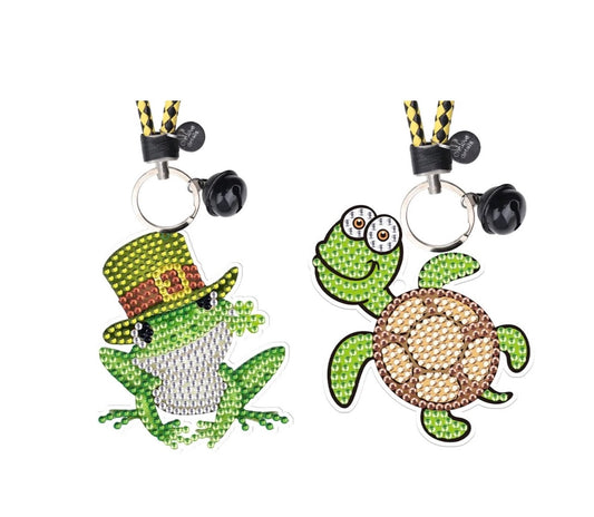 Diamond Painting Schlüsselanhänger Kit Frosch und Schildkröte 5D Bastelset von fks-design
