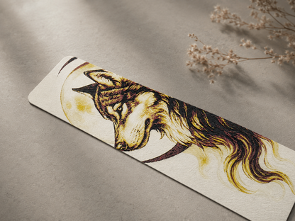 Detailansicht Wolf Buchmarker HueForge 3D Druck Fantasy Design Farbverlauf – von fks-design
