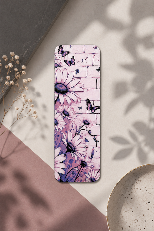 3D Druck Lesezeichen Mauer, Blumen & Schmetterlinge im HueForge-Stil – ca. 5×15 cm aus PLA von fks-design
