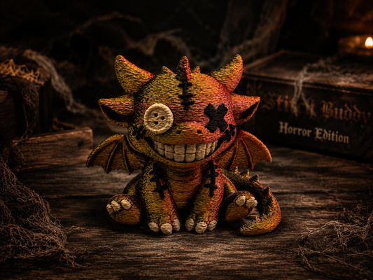 Stitch Buddie Horror-Drachen 3D-Druck Sammelfigur aus PLA – Creepy-Cute Gothic Deko von fks-design
