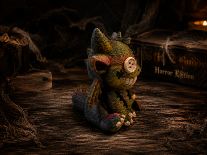 Detailansicht Stitch Buddie Horror-Drachen – handgefertigte 3D-Druck Sammelfigur ca. 8,3×10 cm von fks-design
