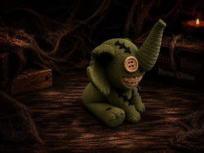 Stitch Buddie Horror-Elefant Seitenansicht – düstere 3D-Druck Figur mit geflicktem Look von fks-design
