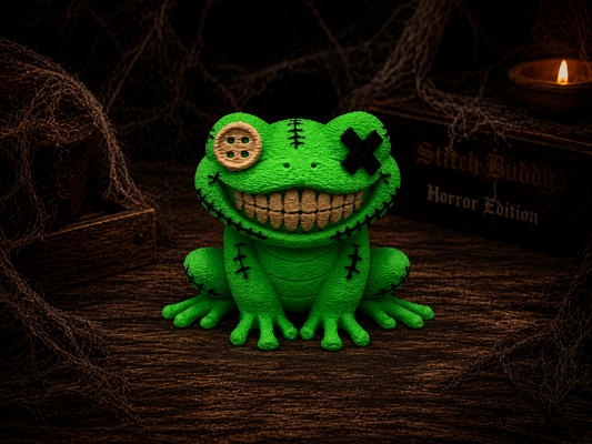 Stitch Buddie Horror-Frosch 3D-Druck Sammelfigur aus PLA – Creepy-Cute Gothic Deko von fks-design
