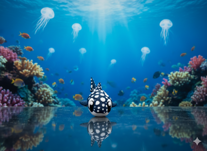 Mini Flexi Walhai Seitenansicht 3D gedruckt PLA Mini Maritime Deko - fks-design
