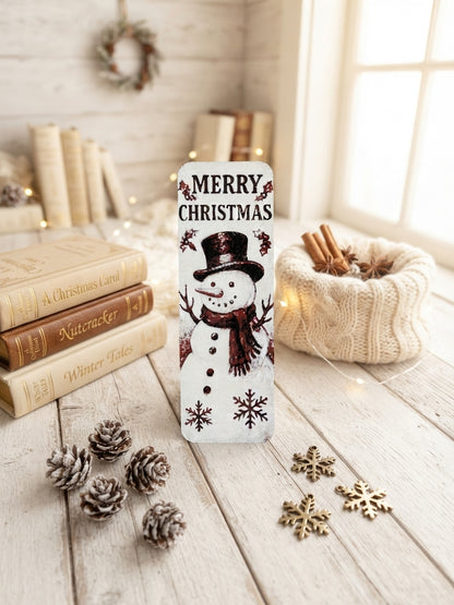3D Druck Lesezeichen Merry Christmas Schneemann | HueForge Art