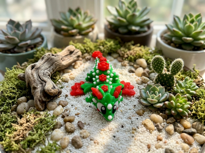Mini Flexi Blumen Kaktus Drache Seitenansicht 3D gedruckt PLA Mini Fantasy Deko - fks-design
