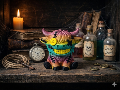 Stitch Buddie Horror- Highland Kuh | Düstere 3D-Druck Sammelfigur