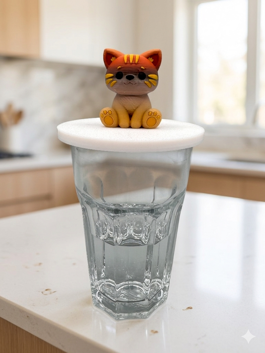 3D-Druck Glasabdeckung Kleine Katze – Frontansicht von fks-design
