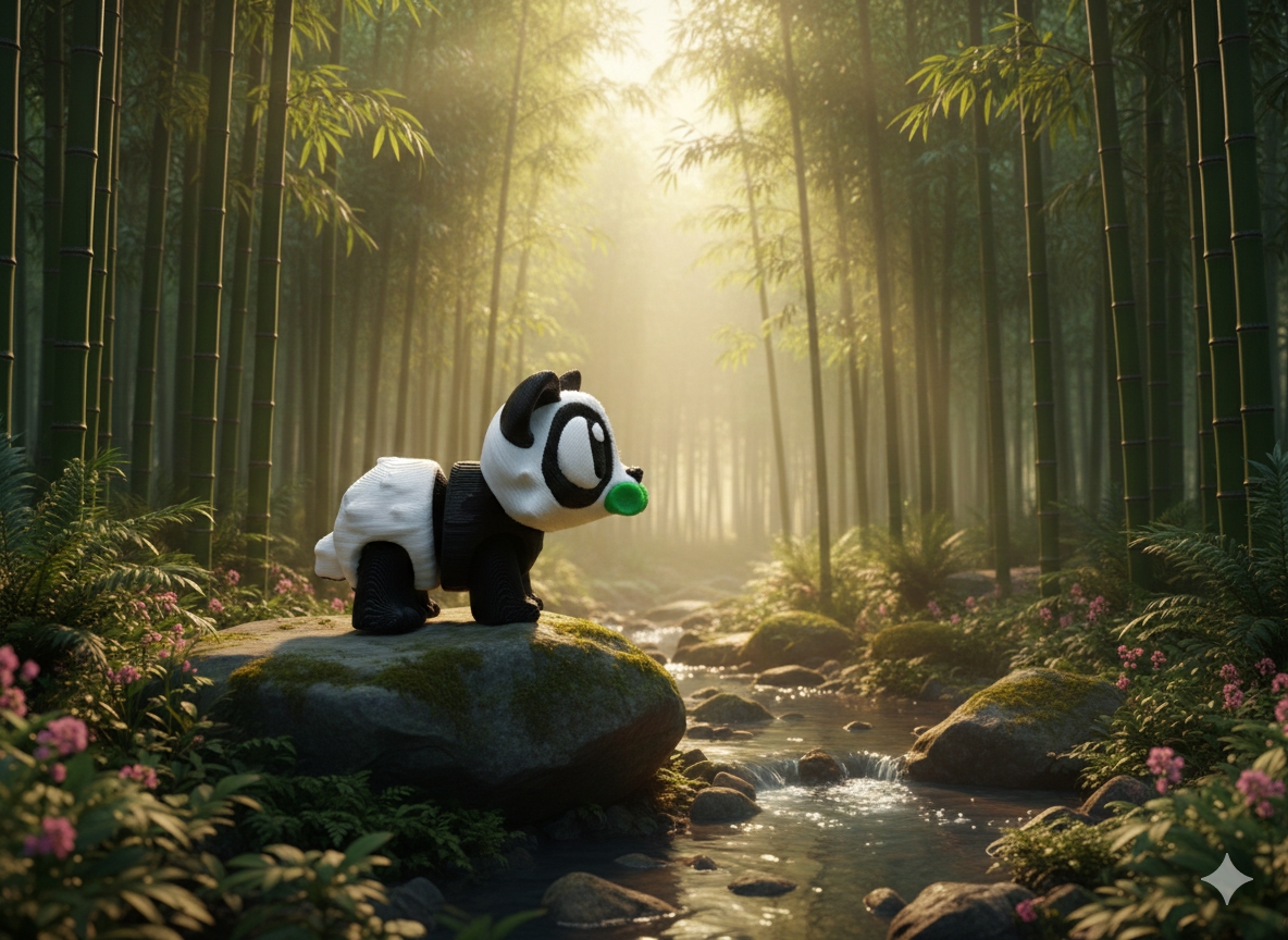 Mini Flexi Panda Detailansicht bewegliche Glieder 3D-Druck Fidget Toy - fks-design
