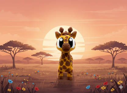 Mini Flexi Giraffe Detailansicht langer Hals bewegliche Glieder 3D-Druck Fidget Toy - fks-design
