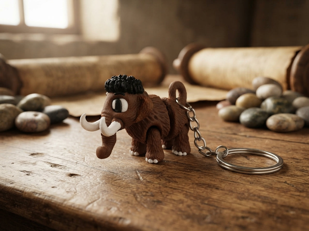 3D Druck Flexi Schlüsselanhänger Mammut PLA beweglich