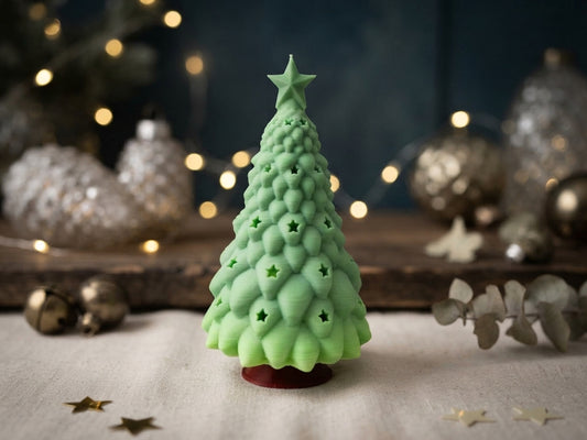 LED Teelichthalter  " Weihnachtsbaum grün Farbverlauf " 3D Druck!