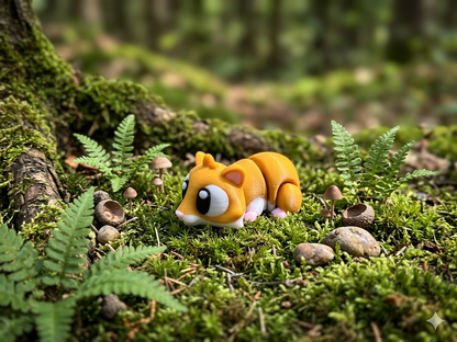 Mini Flexi Hamster Detailansicht 3D gedruckt PLA Mini Tier Deko - fks-design


