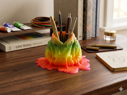 3D-gedruckter Stiftehalter im Design eines schmelzenden Hoodies mit Drip-Effekt – von fks-design
