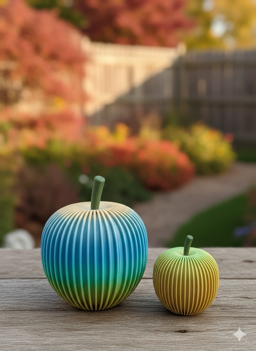 2er Set Äpfel 3D Druck Dekoration rot grün Obst