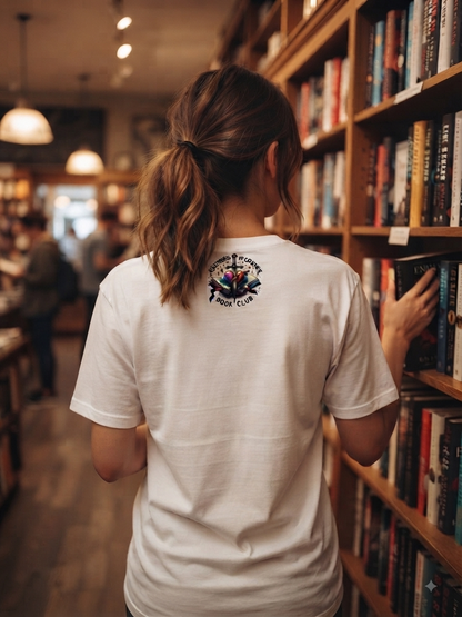 Unisex T-Shirt Enemies to Lovers Book Club weiß – Romantisches Buchclub-Motiv Rückenprint von fks-design
