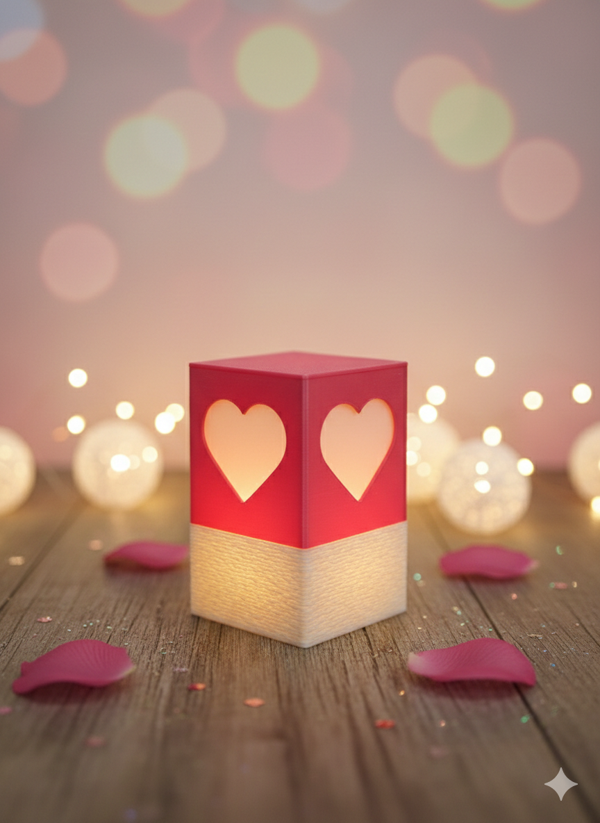 LED Teelichthalter Box Herz aus 3D-Druck von fks-design - Romantische Lichtdeko

