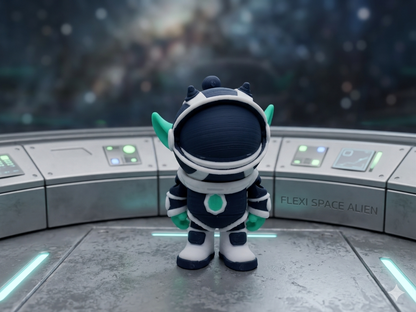 Mini Flexi-Space-Alien mit geschlossenem Helmvisier – bewegliches Detail, 3D-Druck von fks-design
