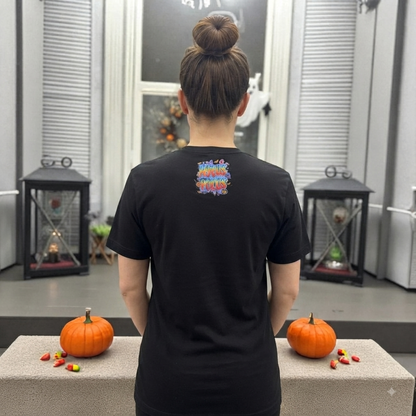 Unisex T-Shirt Hocus Pocus schwarz – Witziges Halloween-Motiv Rückenprint im Halloween-Setting von fks-design
